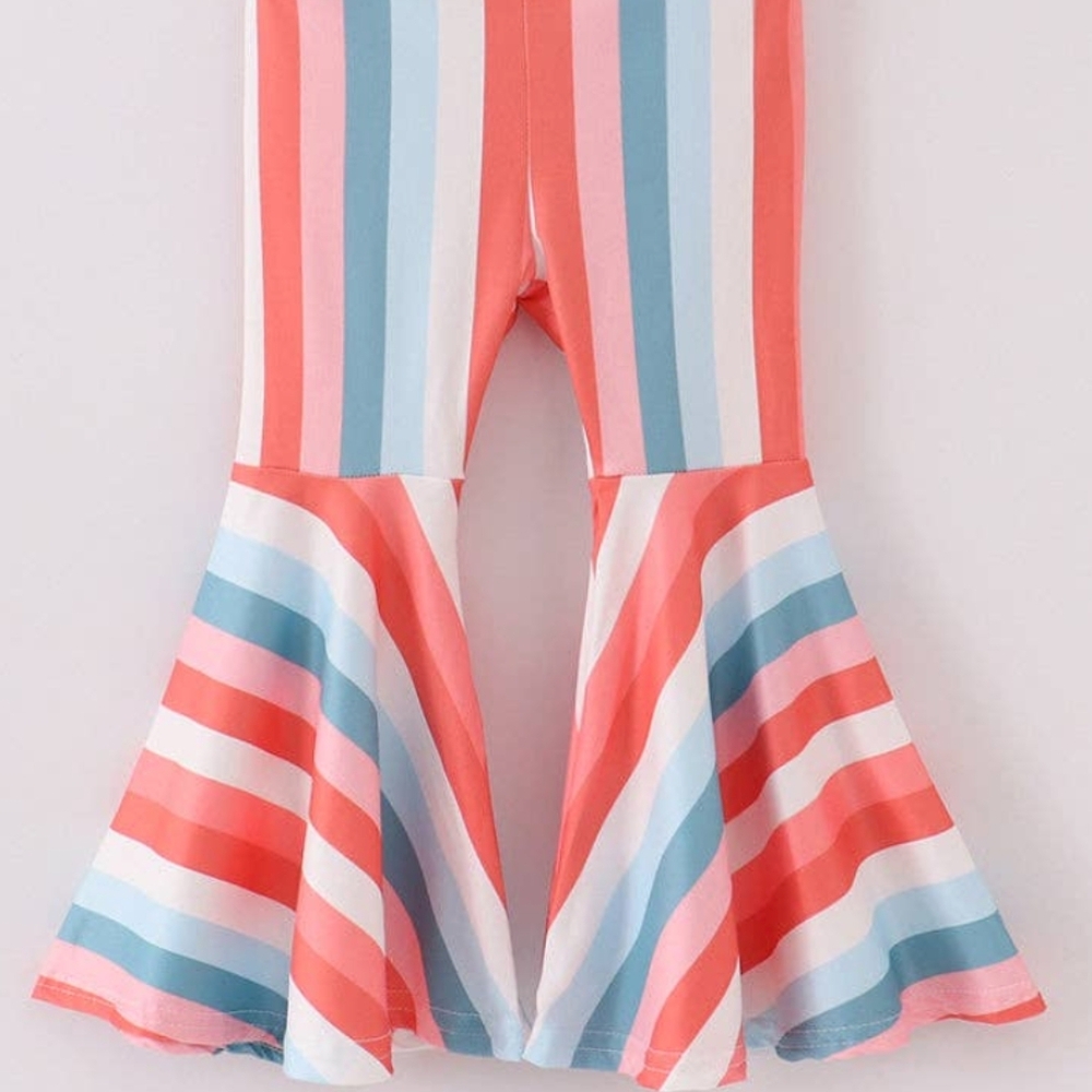Orange and Blue Leggings with Striking Stripes Available Sizes 6,7,8